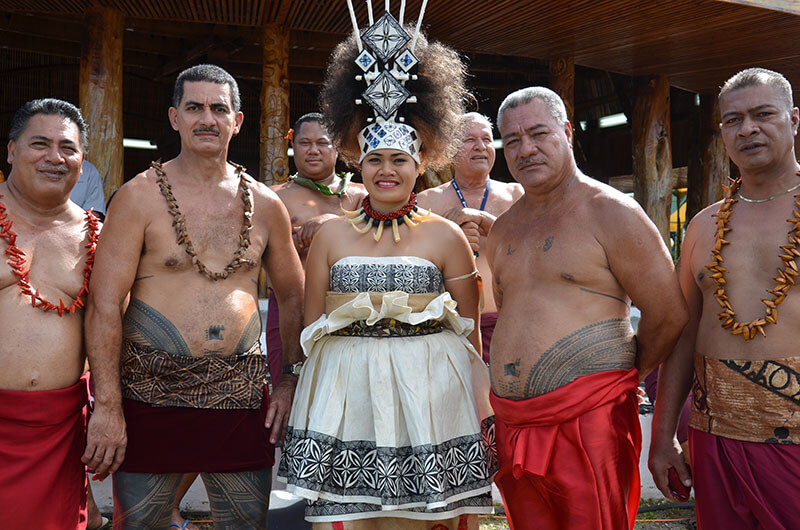 People dressed in traditional Samoan clothing