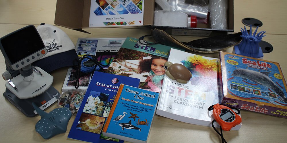 A collection of books and other teaching materials